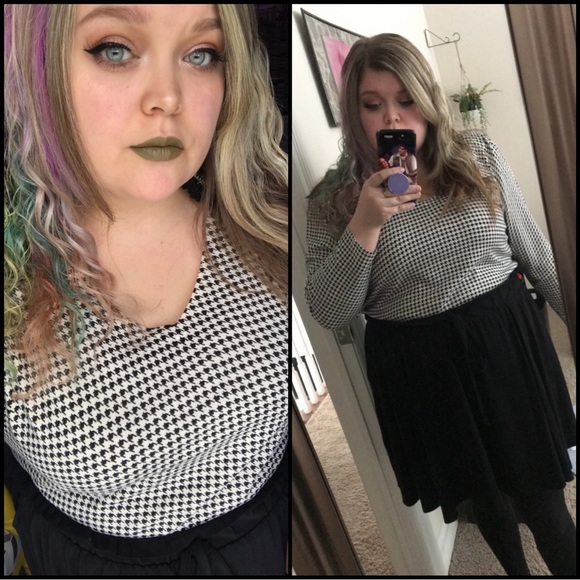 Lane Bryant houndstooth top - Picture 2 of 5